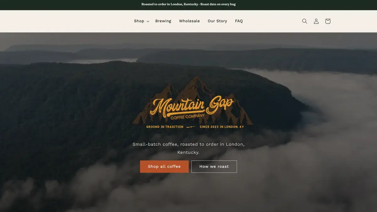 Mountain Gap Coffee: A Hand-Built Shopify Theme for a Roast-to-Order Coffee Company